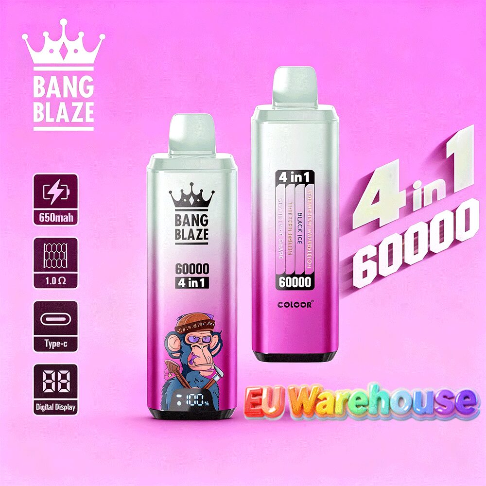 Bang Blaze 60000 60.000 Puffs 4-in-1-Geschmacksrichtungen, LED-Anzeige, Einweg-Vape, EU-Lager