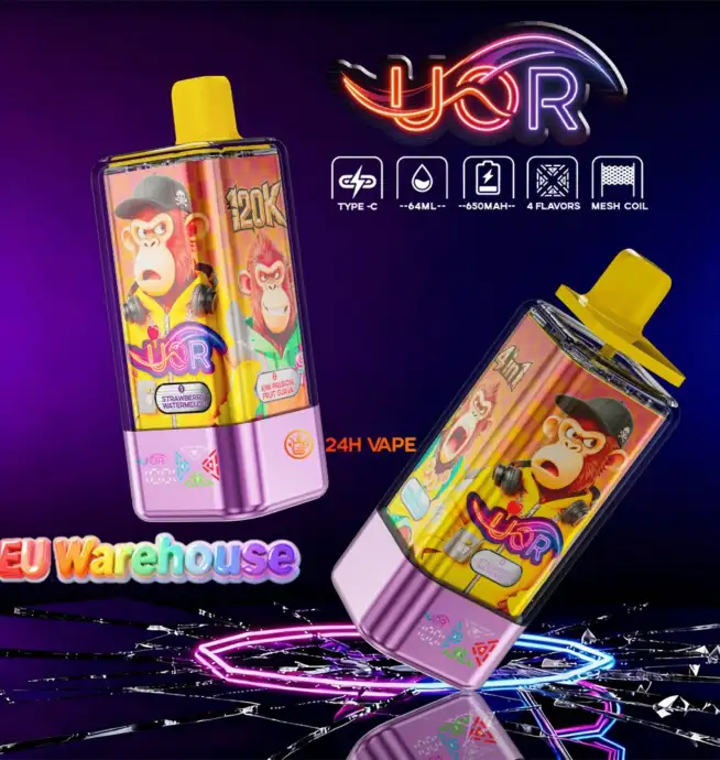 UOR 120000 120k Puffs 4 en 1 Saveurs Affichage LED Vape jetable Entrept de  l'UE - 24H VAPE