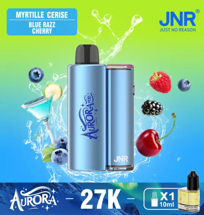 JNR Aurora 27K 27000 Puffs 2+10ml Replaceable Pod Kit Refillable Original  Disposable Vape - 24H VAPE
