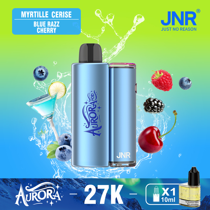 jnr aurora 27k 27000 sbuffi 2 + 10ml kit pod sostituibile ricaricabile vaporizzatore monouso originale