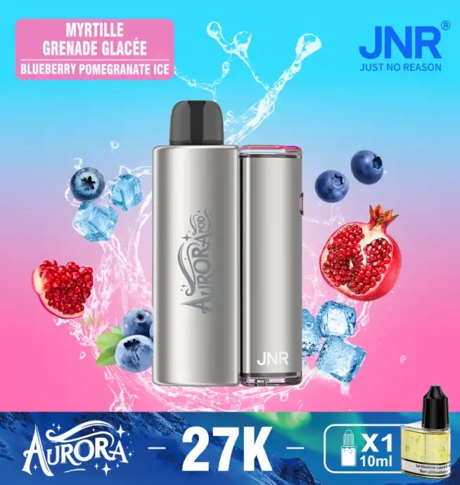 JNR Aurora 27K 27000 Puffs 2+10ml Replaceable Pod Kit Refillable Original Disposable  Vape - 24H VAPE