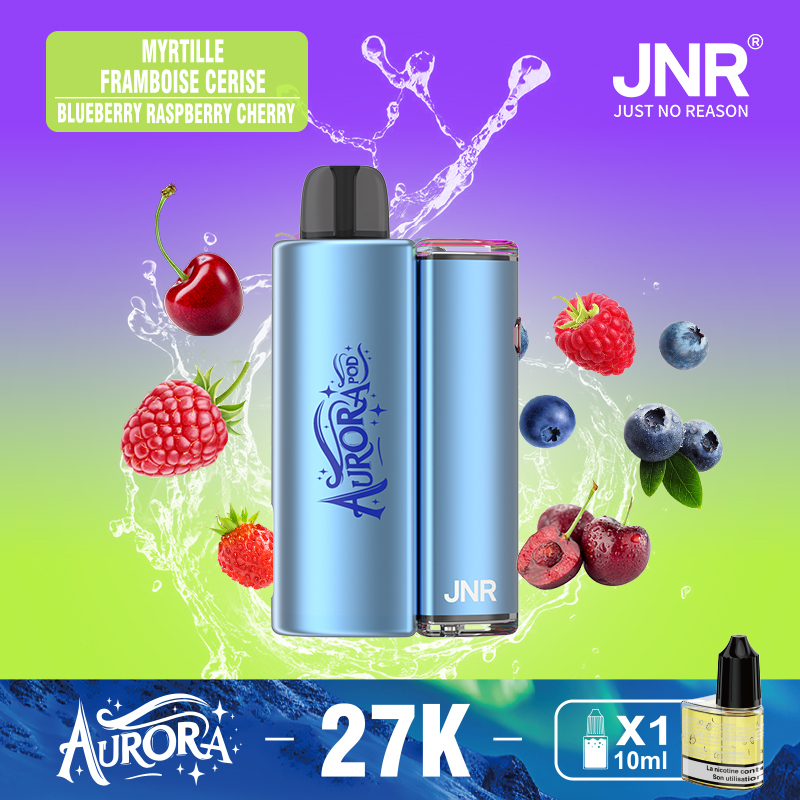 jnr aurora 27k 27000 sbuffi 2 + 10ml kit pod sostituibile ricaricabile vaporizzatore monouso originale