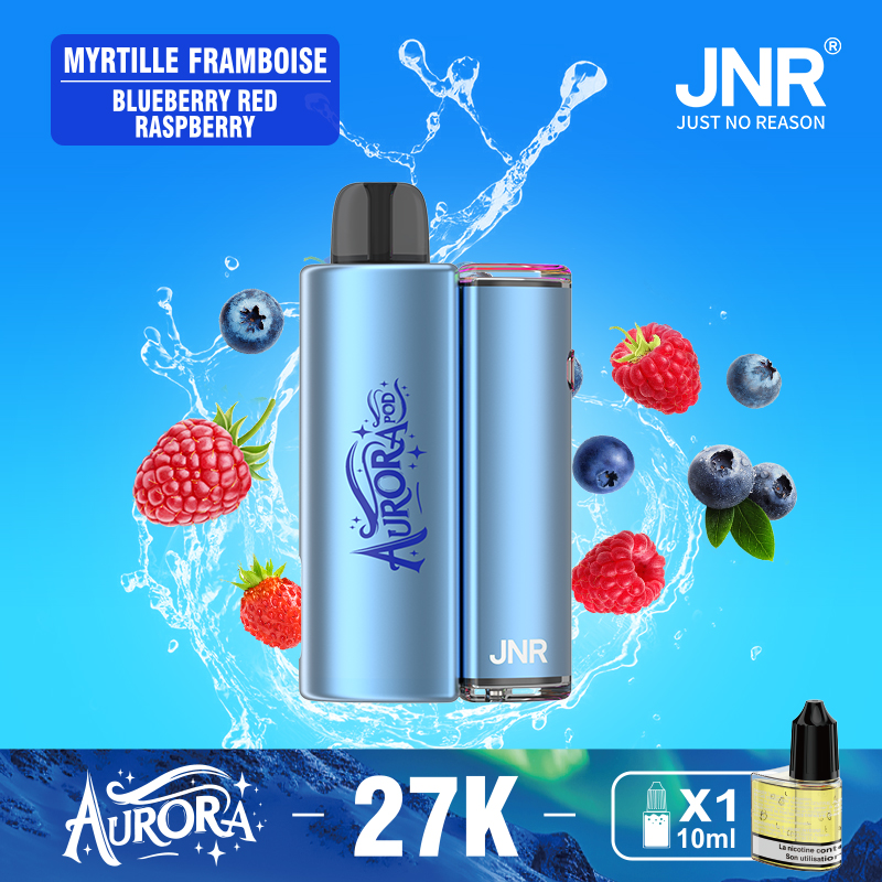 jnr aurora 27k 27000 sbuffi 2 + 10ml kit pod sostituibile ricaricabile vaporizzatore monouso originale