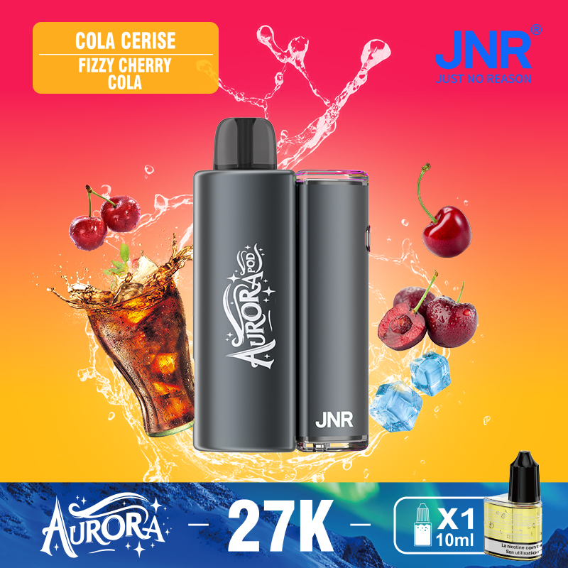 jnr aurora 27k 27000 sbuffi 2 + 10ml kit pod sostituibile ricaricabile vaporizzatore monouso originale
