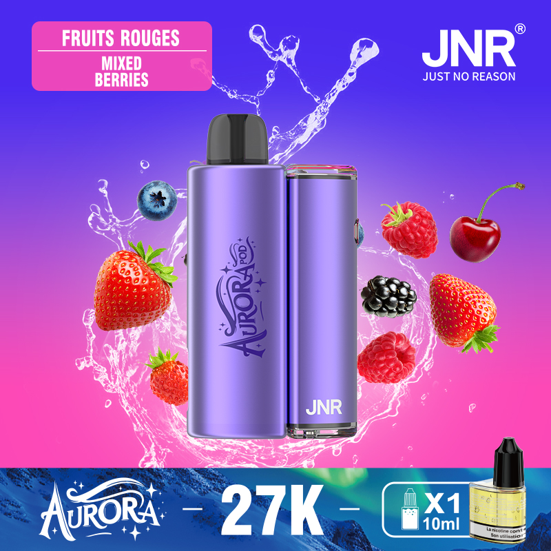 jnr aurora 27k 27000 sbuffi 2 + 10ml kit pod sostituibile ricaricabile vaporizzatore monouso originale