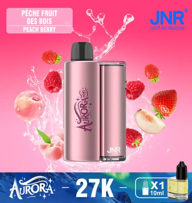 JNR Aurora 27K 27000 Puffs 2 + 10 ml austauschbares Pod-Kit, nachfllbar,  Original-Einweg-Vape  24H VAPE