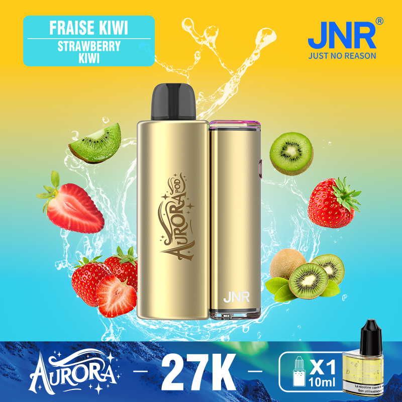 jnr aurora 27k 27000 sbuffi 2 + 10ml kit pod sostituibile ricaricabile vaporizzatore monouso originale