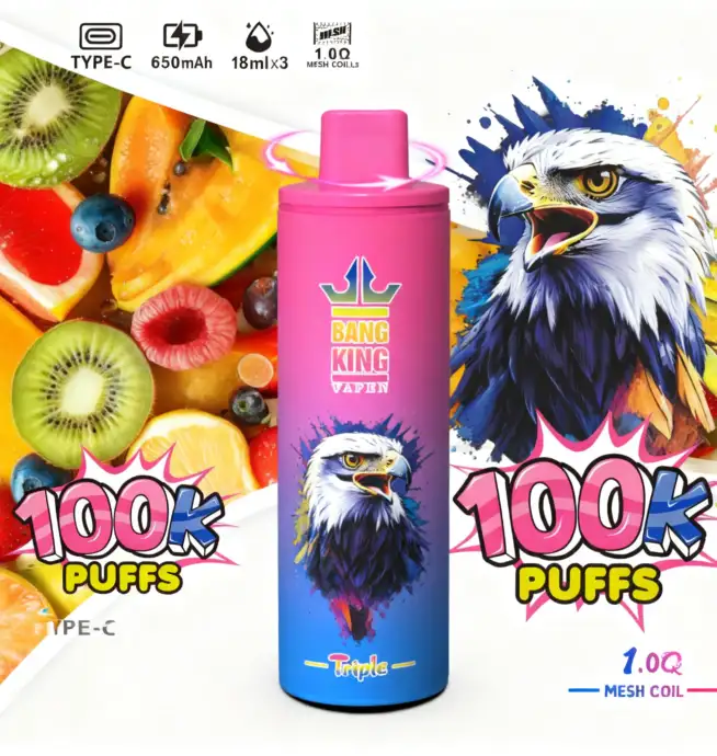 Bang King Triple 100000 100K Puffs 3 in 1 Flavors Original