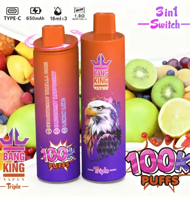Bang King Triple 100000 100K Puffs 3 in 1 Flavors Original