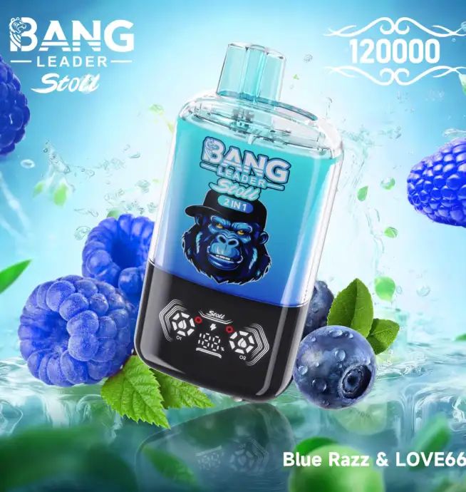Bang Leader Stoll 120K 120000 Puffs Doppelter Geschmack und  Anti-Leck-Design LED-Anzeige Einweg-Vape  24H VAPE
