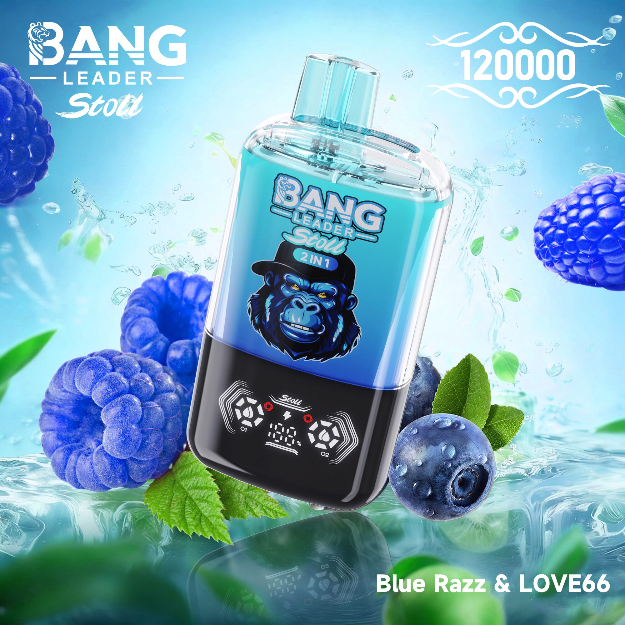 bang leader stoll 120k 120000 puffs double taste&anti leak design led display disposable vape