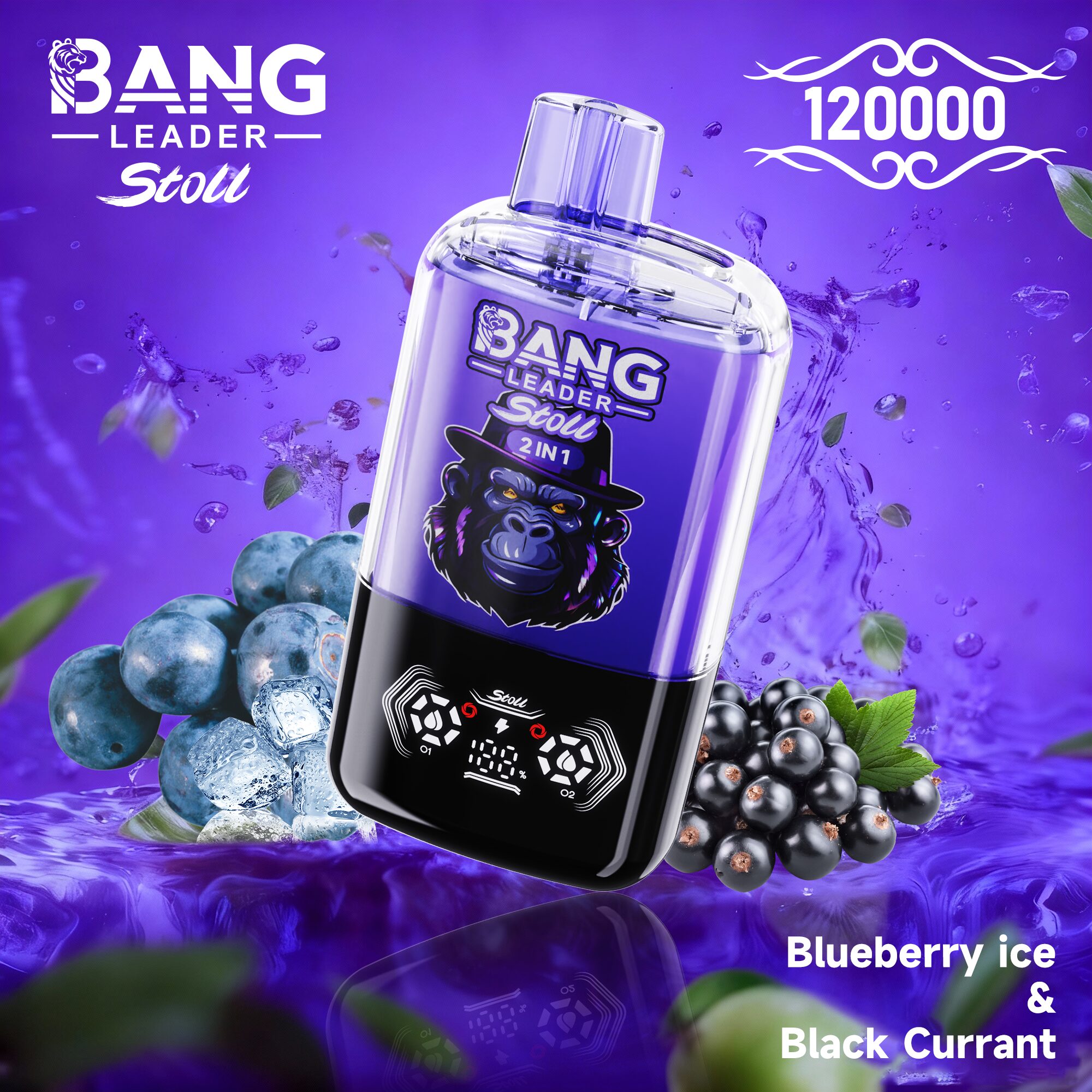 bang leader stoll 120k 120000 puffs double taste&anti leak design led display disposable vape