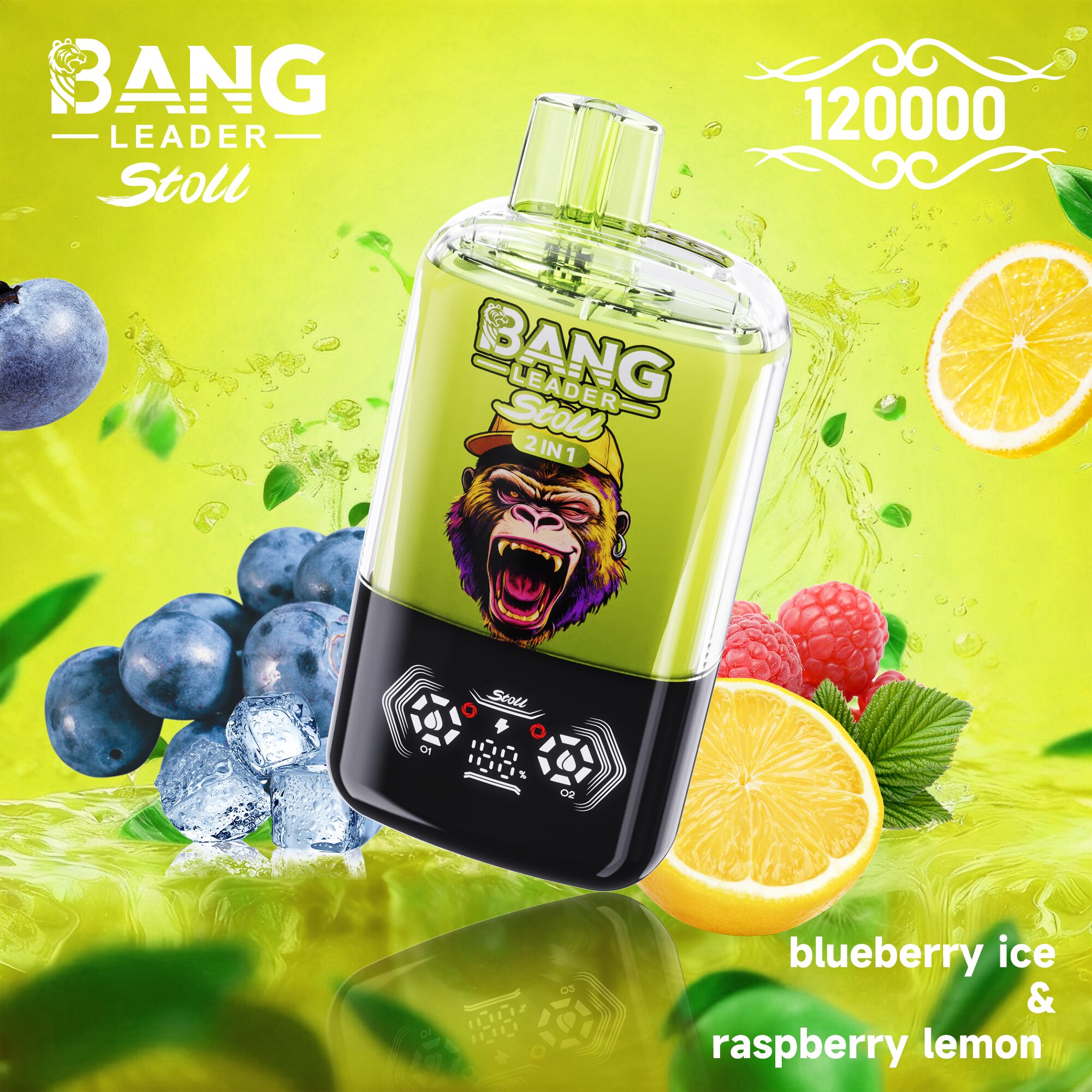 bang leader stoll 120k 120000 puffs double taste&anti leak design led display disposable vape