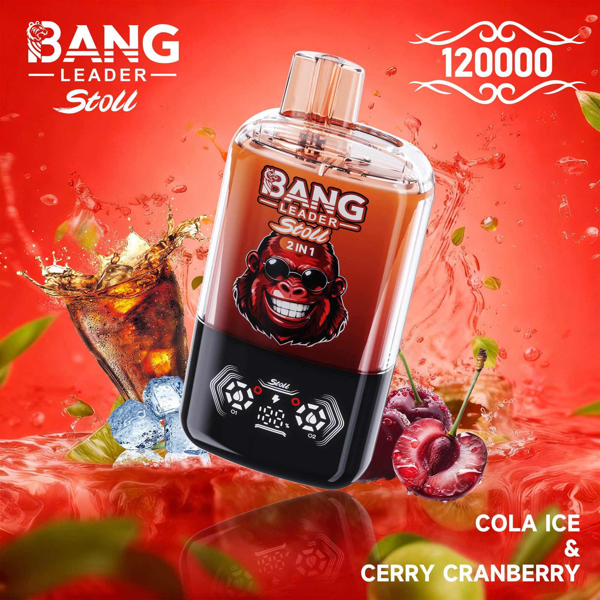 bang leader stoll 120k 120000 puffs double taste&anti leak design led display disposable vape