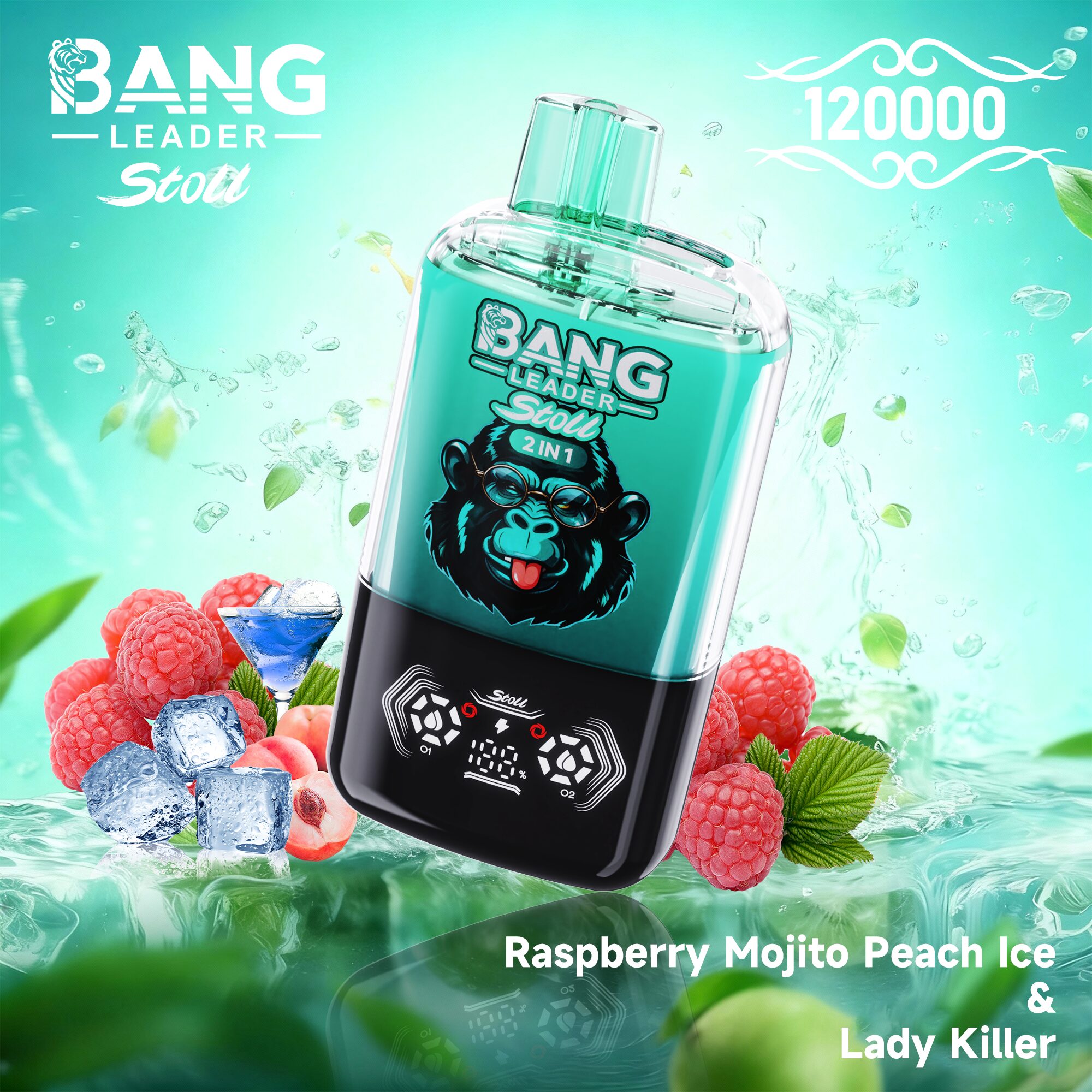 bang leader stoll 120k 120000 puffs double taste&anti leak design led display disposable vape