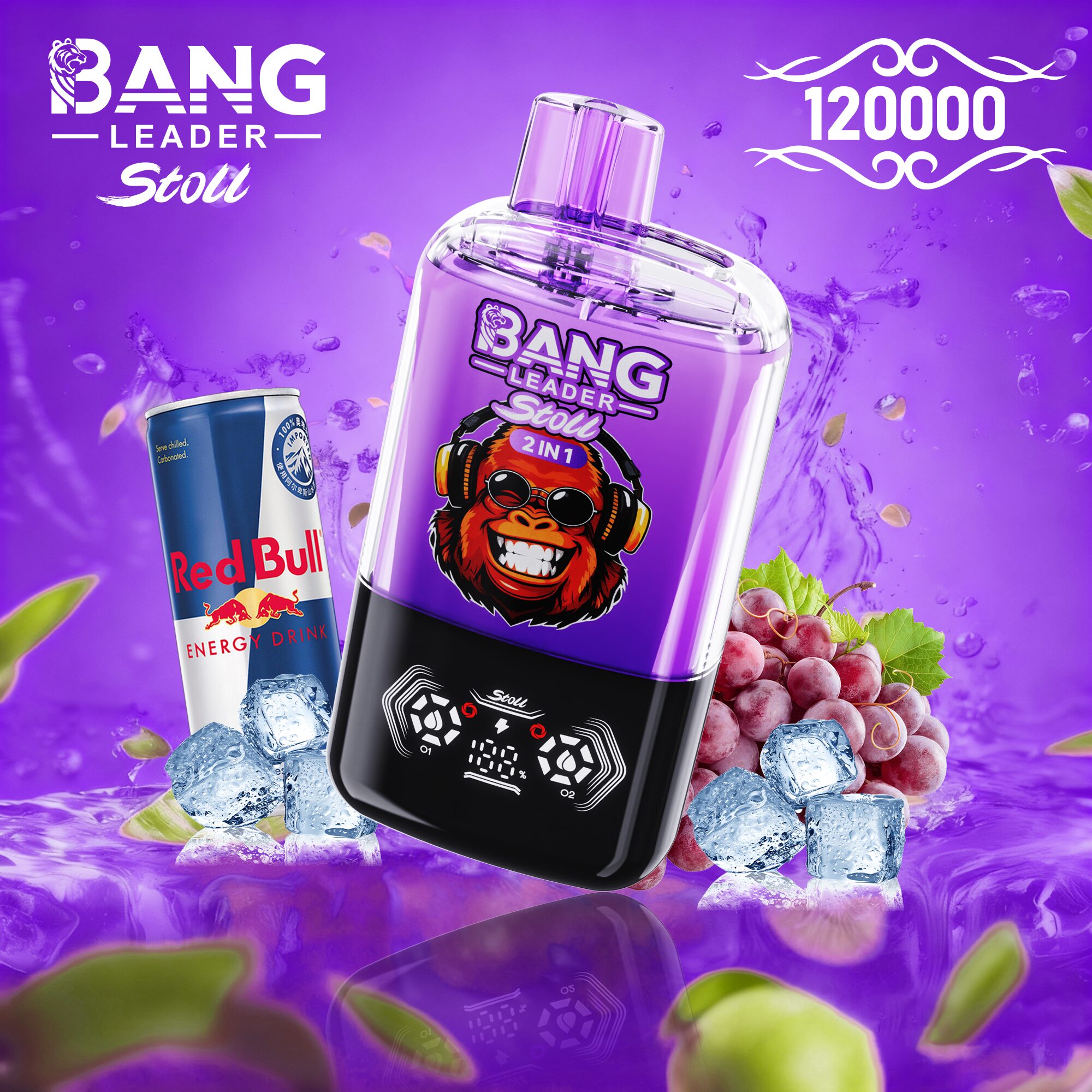 bang leader stoll 120k 120000 puffs double taste&anti leak design led display disposable vape
