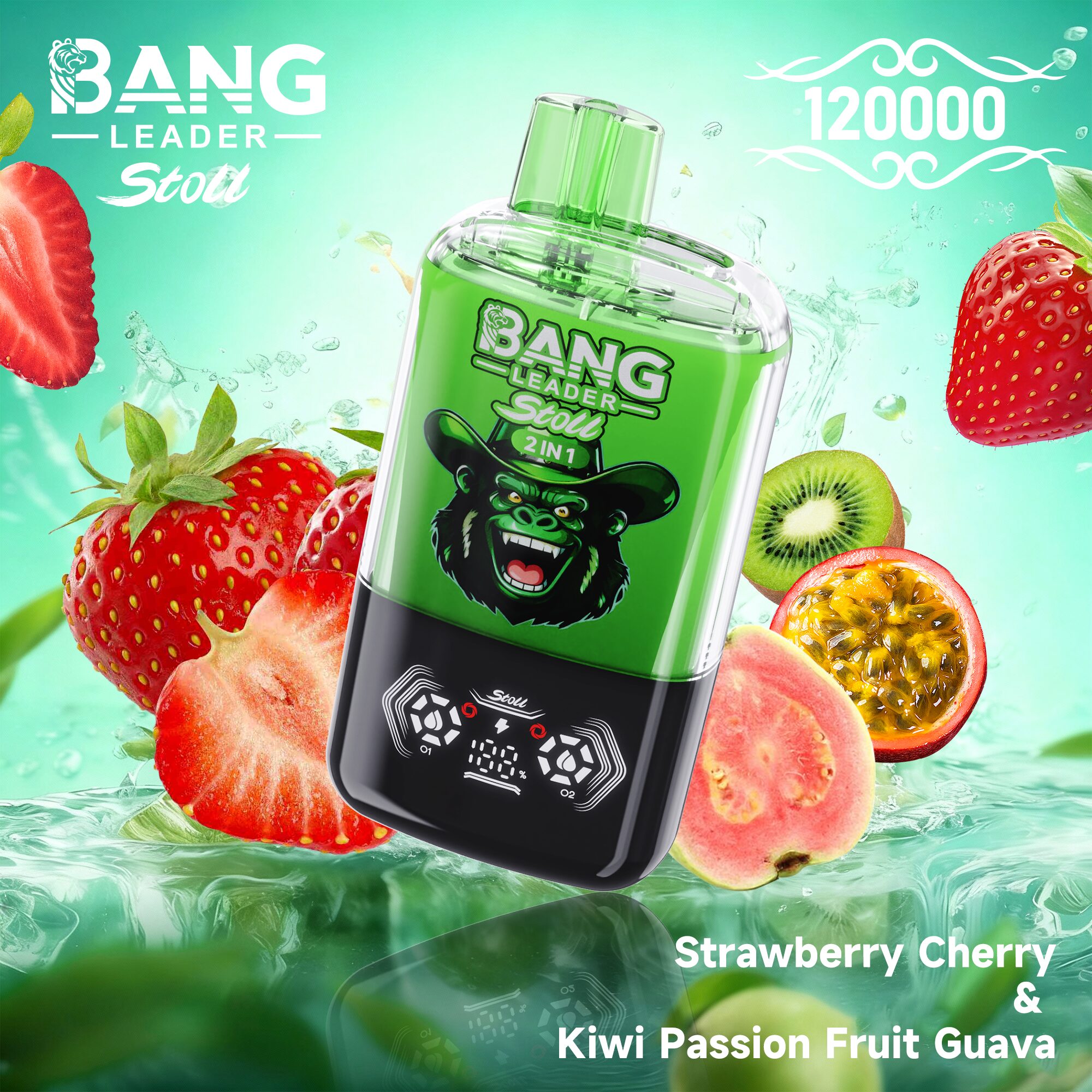 bang leader stoll 120k 120000 puffs double taste&anti leak design led display disposable vape