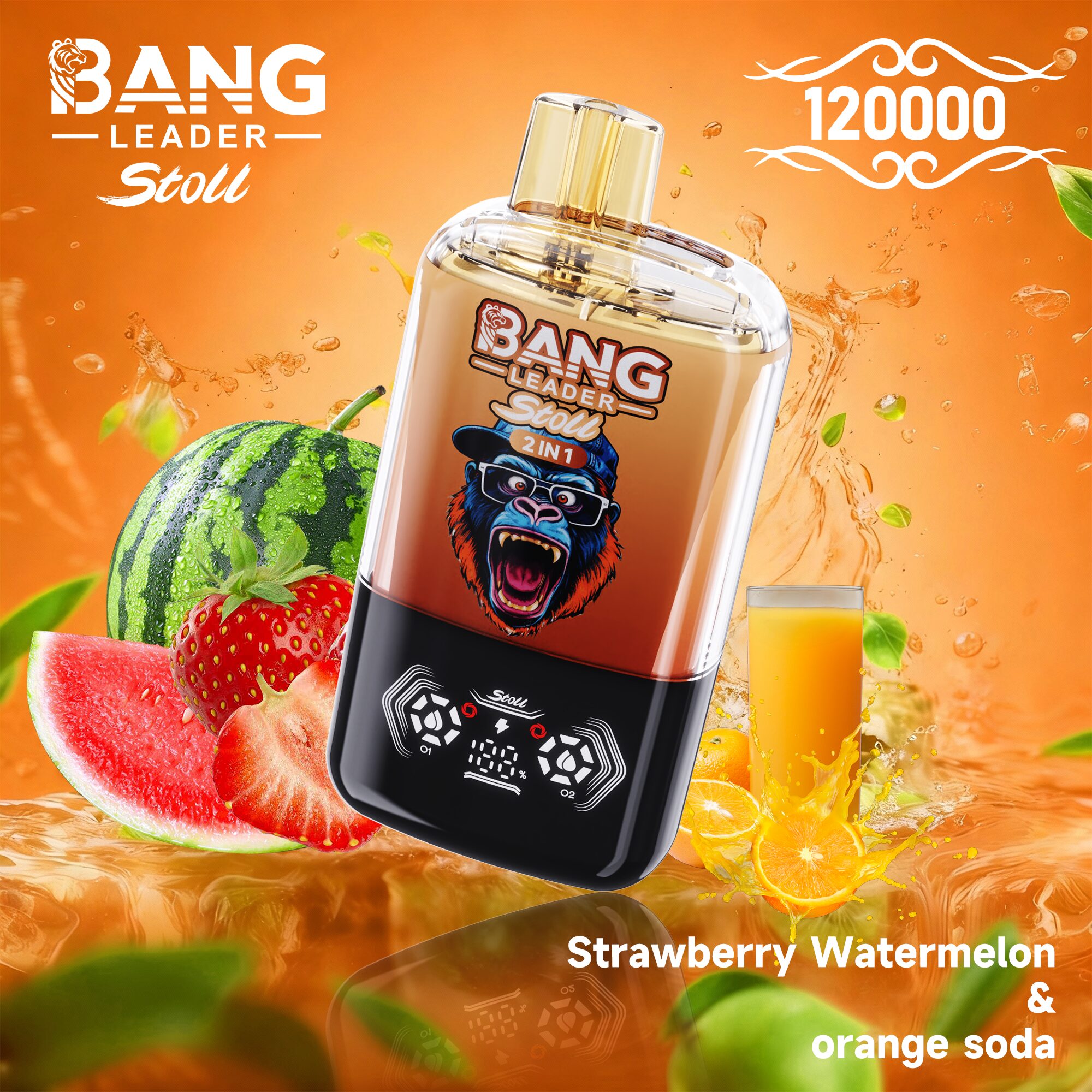 bang leader stoll 120k 120000 puffs double taste&anti leak design led display disposable vape