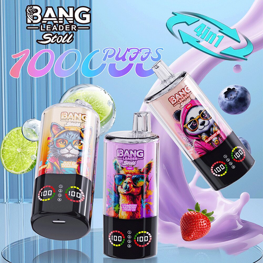 bang leader stoll 100k 100000 puffs 4 in 1 flavors & quad mesh coil led display disposable vape