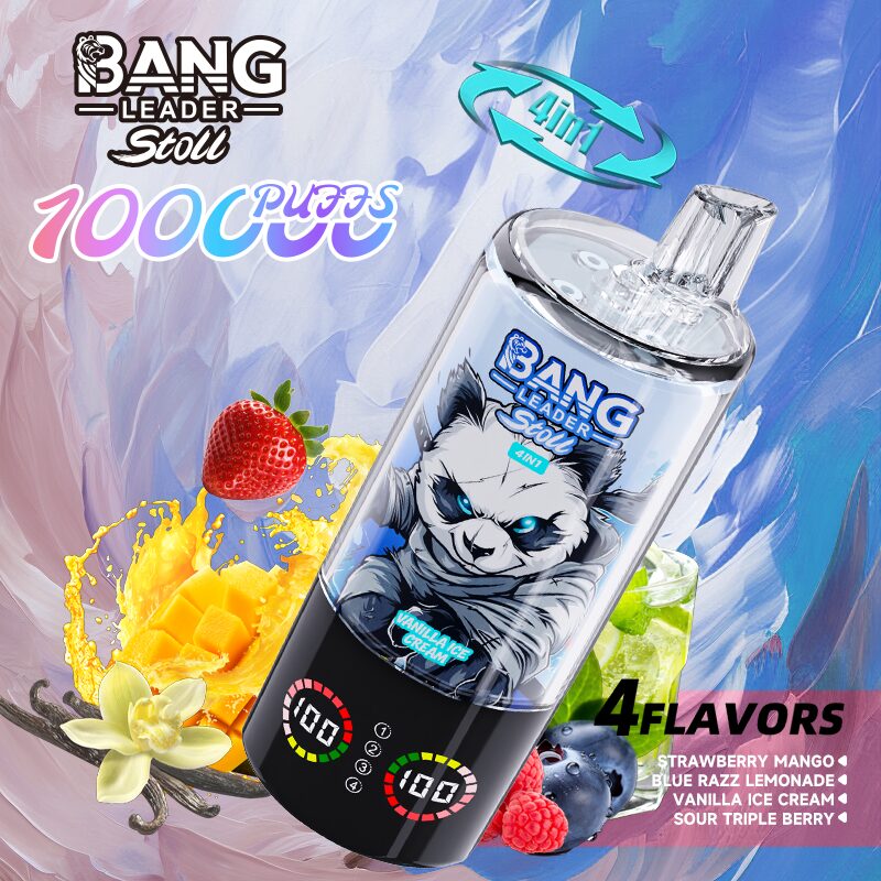 bang leader stoll 100k 100000 puffs 4 in 1 flavors & quad mesh coil led display disposable vape