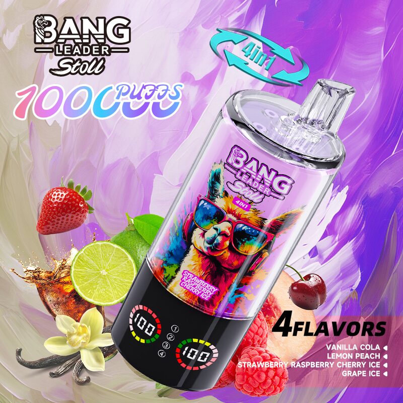 bang leader stoll 100k 100000 puffs 4 in 1 flavors & quad mesh coil led display disposable vape