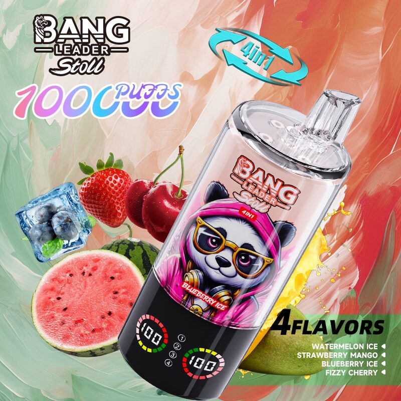 bang leader stoll 100k 100000 puffs 4 in 1 flavors & quad mesh coil led display disposable vape