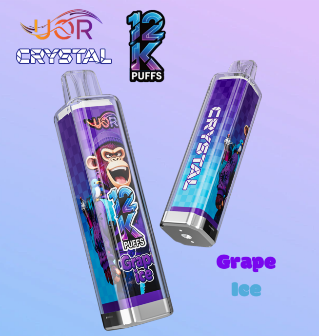 how long do rechargeable crystal vapes last UOR Crystal 12000 12K Puffs Rechargeable LED Light Disposable Vape Pen