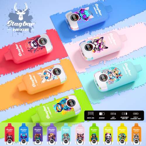 stagbar nexus 60000 60k puffs airflow adjustable led display disposable vape