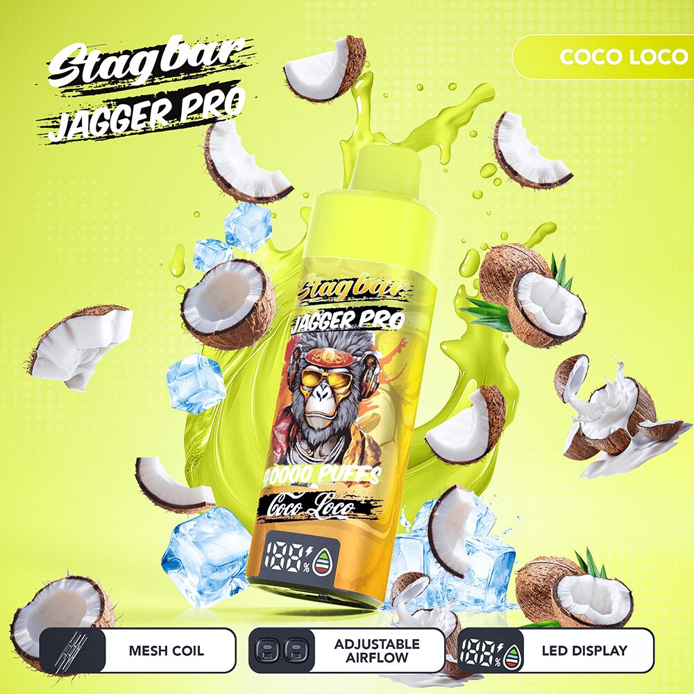 stagbar jagger pro 40000 40k trekjes verstelbare luchtstroom en led-display oplaadbare wegwerpvape