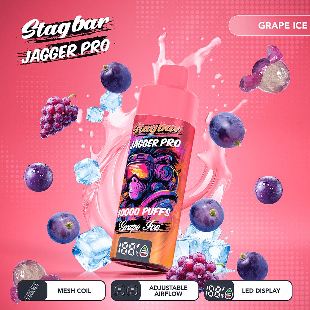 stagbar jagger pro 40000 40k trekjes verstelbare luchtstroom en led-display oplaadbare wegwerpvape