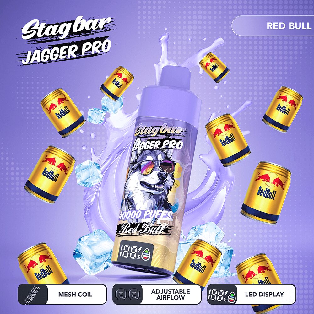 stagbar jagger pro 40000 40k trekjes verstelbare luchtstroom en led-display oplaadbare wegwerpvape