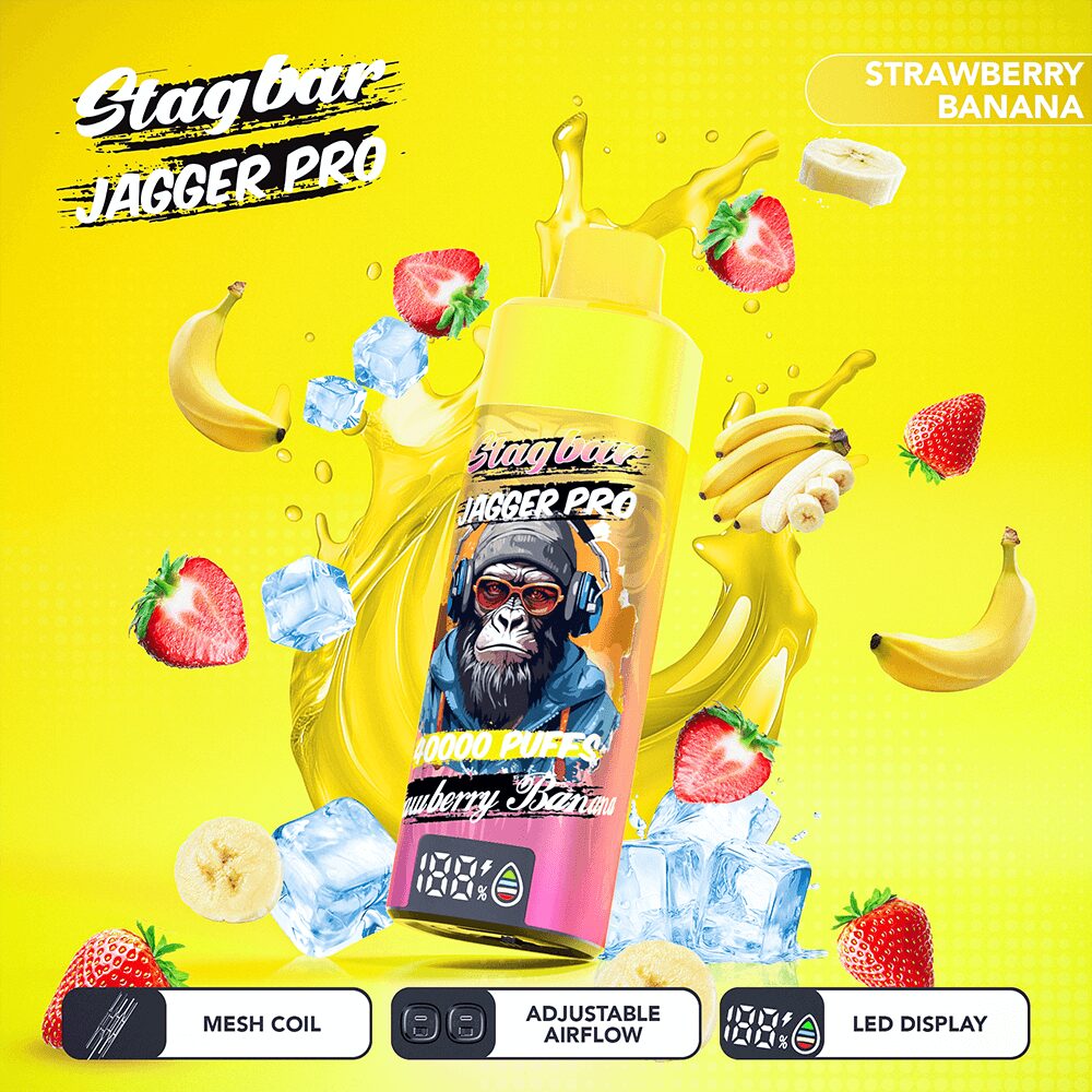 stagbar jagger pro 40000 40k trekjes verstelbare luchtstroom en led-display oplaadbare wegwerpvape