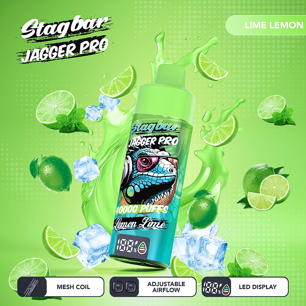 stagbar jagger pro 40000 40k trekjes verstelbare luchtstroom en led-display oplaadbare wegwerpvape