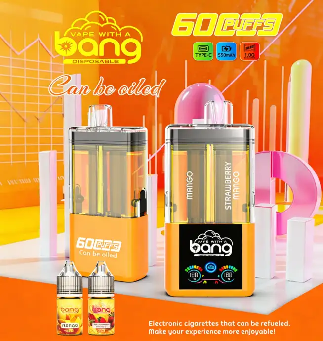 Bang 60K 60000 Puffs Dual Flavors Rechargeable Original Refillable Oil Vape 