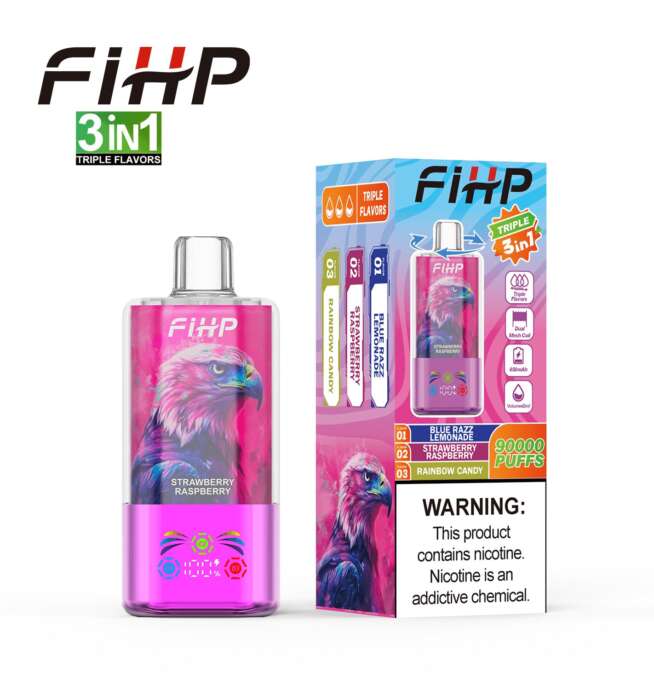 1.99 disposable vapes free shipping FIHP 90000 90K Puffs 3 in 1 Triple Flavors&LED Screen Original Rechargeable Vape voopoo drag s settings kiwi Flavour:Ice Pop