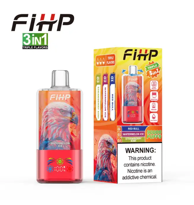 FIHP 90000 90K Puffs 3 in 1 Triple Flavors&LED Screen Original Rechargeable  Disposable Vape - 24H VAPE