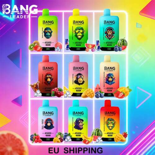バングリーダー 45000 45k パフ ダブルテイスト LED ディスプレイ充電式使い捨てベープ EU 倉庫