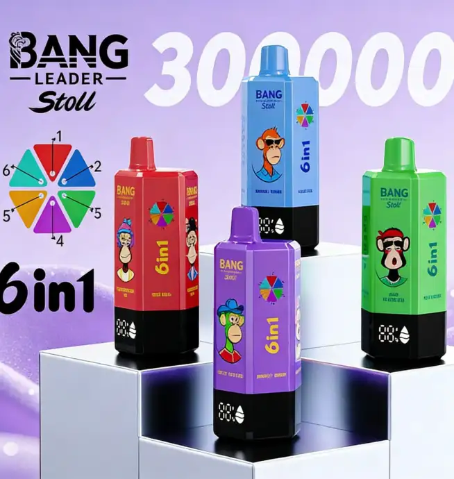 Bang Leader 300K 300000 Puffs 6 in 1 Geschmacksrichtungen & 6 ltanks Wiederaufladbares LCD-Display Einweg-Vape EU-Lager 24H VAPE Bang Leader 300K 300000 Puffs 6 in 1 Geschmacksrichtungen & 6 ltanks Wiederaufladbares LCD-Display Einweg-Vape EU-Lager 24H VAPE
