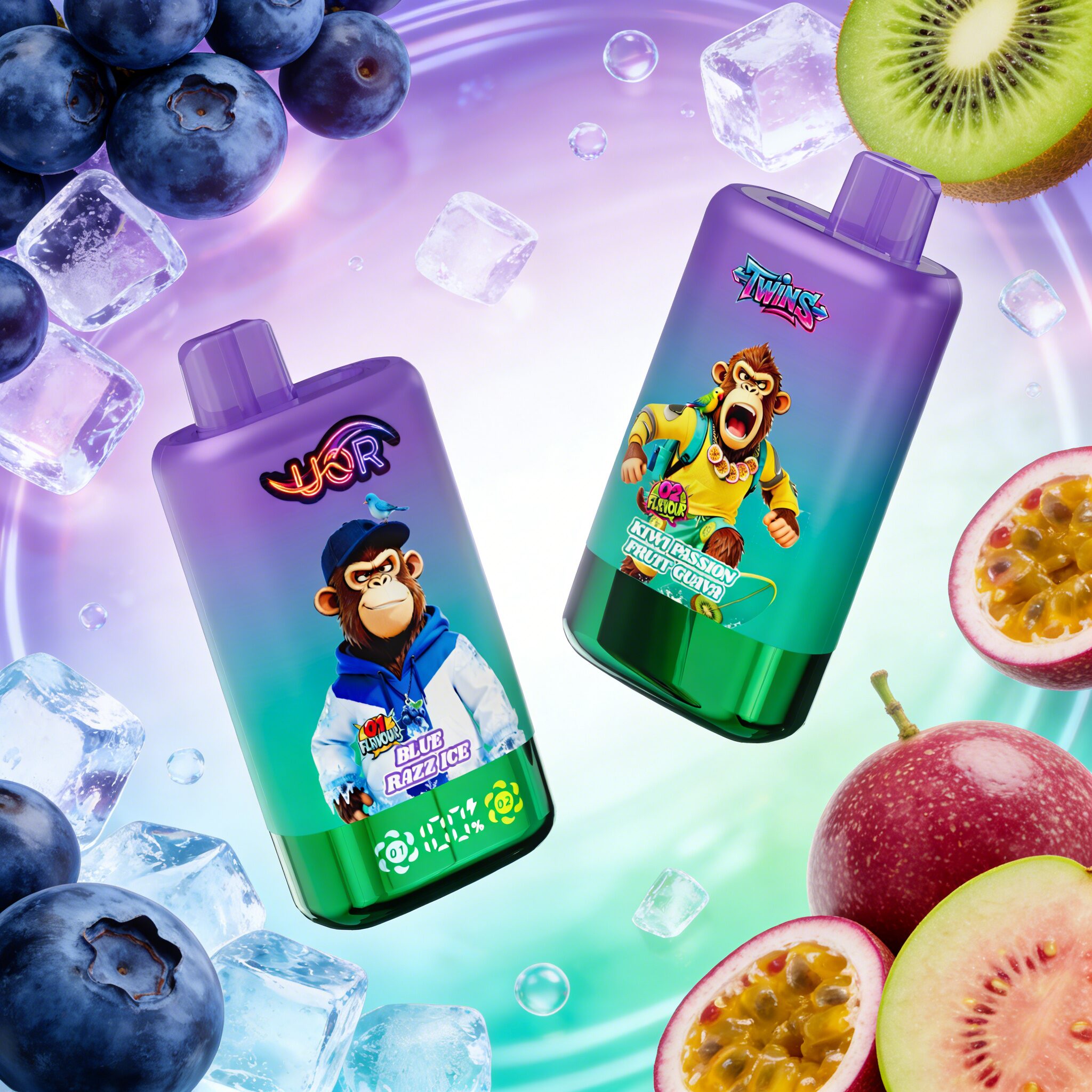 uor twins 80000 80k puffs double flavor led display disposable vape