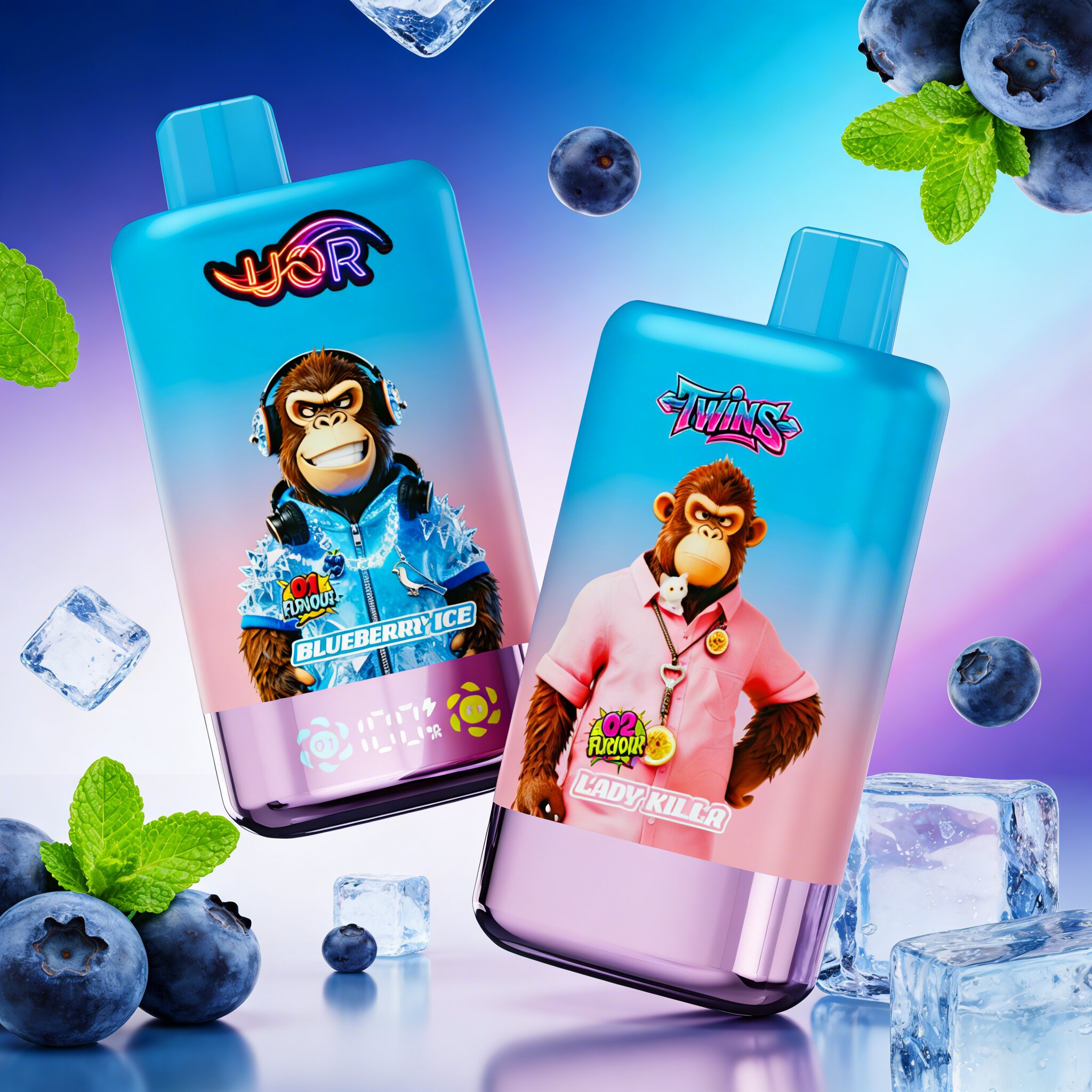 uor twins 80000 80k puffs double flavor led display disposable vape