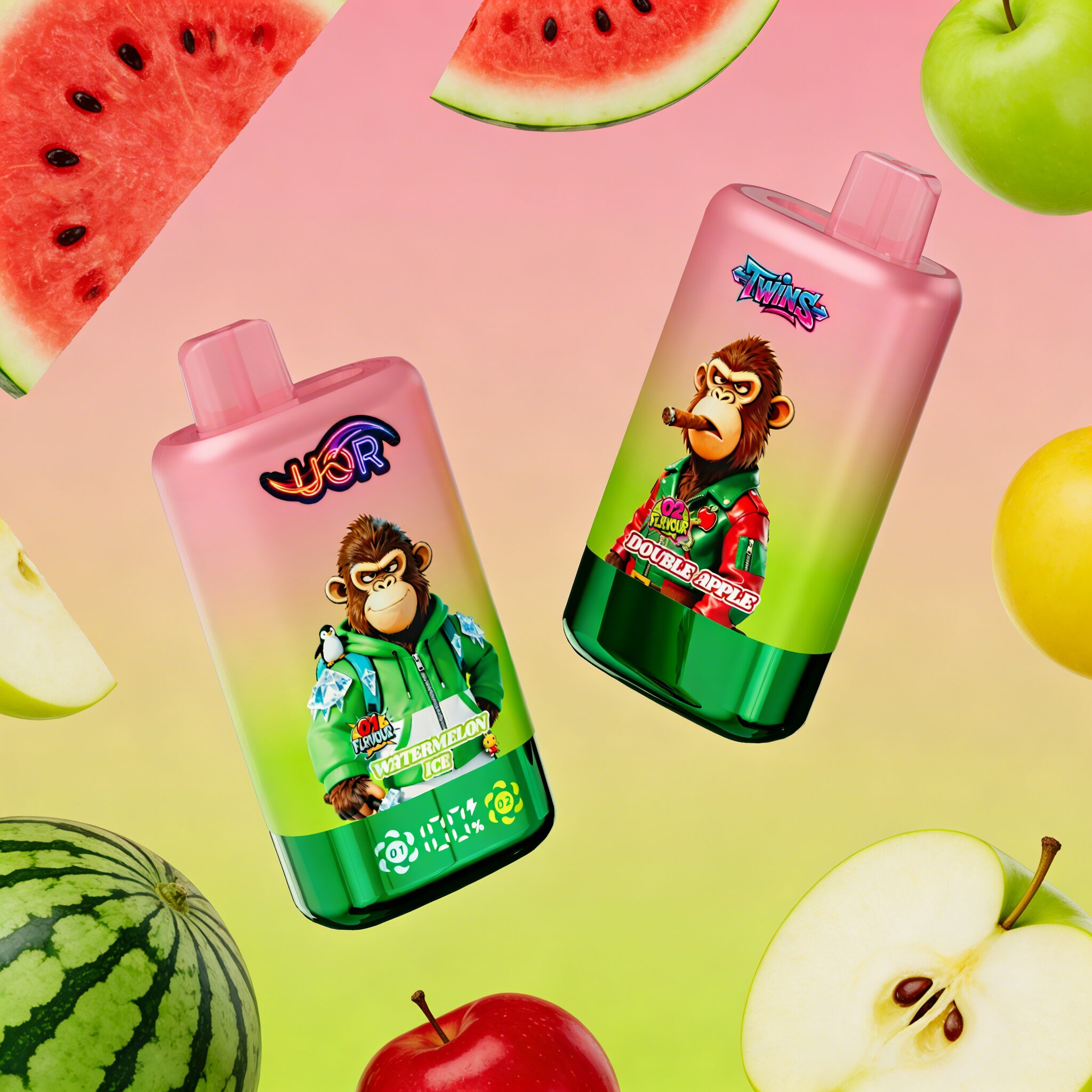 uor twins 80000 80k puffs double flavor led display disposable vape