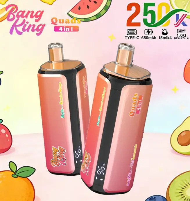 Bang King 250000 250K Puffs 4 In 1 Flavors Original Rechargeable LED  Display Disposable Vape - 24H VAPE
