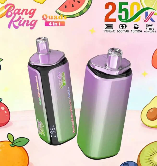 Bang King 250000 250K Puffs 4 In 1 Flavors Original Rechargeable 