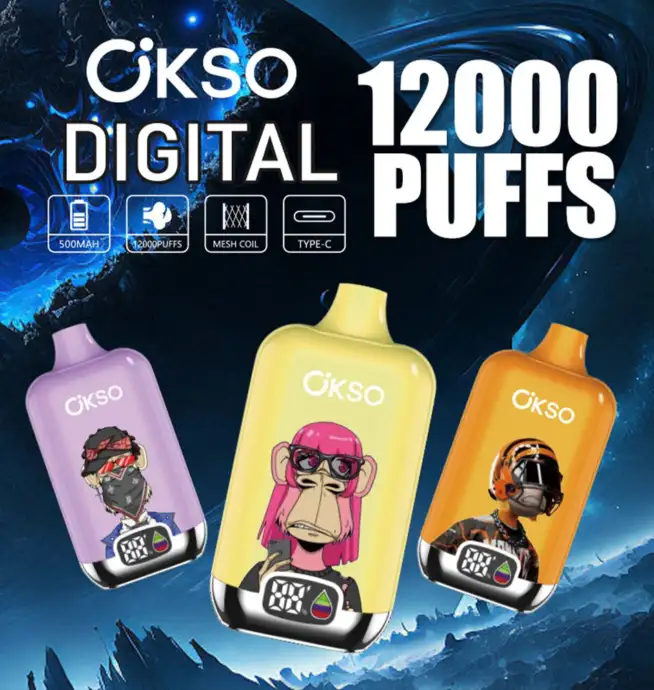 OKSO Digital box 12000 12K Puffs Rechargeable LED Display Disposable Vape