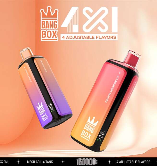 Bang Box 160000 160K Puffs 4 In 1 Flavors Original Rechargeable LED Display  Disposable Vape - 24H VAPE