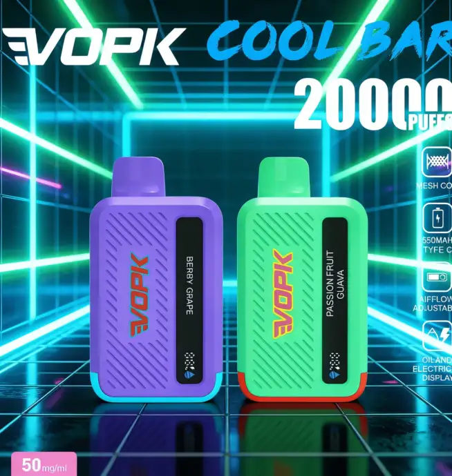 vape rechargeable VOPK Cool Bar 20000 20K Puffs Adjustable Airflow Original Rechargeable  Disposable Vape