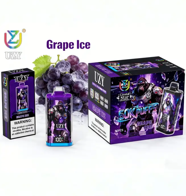 UZY Crystal Star 60000 60K Puffs Smart Display Rechargeable Original  Disposable Vape