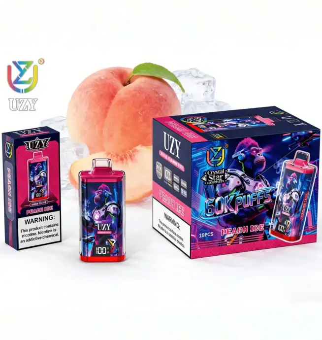 UZY Crystal Star 60000 60K Puffs Smart Display Rechargeable Original  Disposable Vape