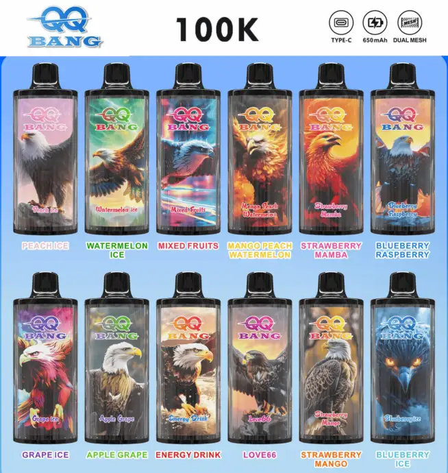 QQ Bang 100000 100K Puffs Dual Mesh Original Rechargeable Disposable Vape