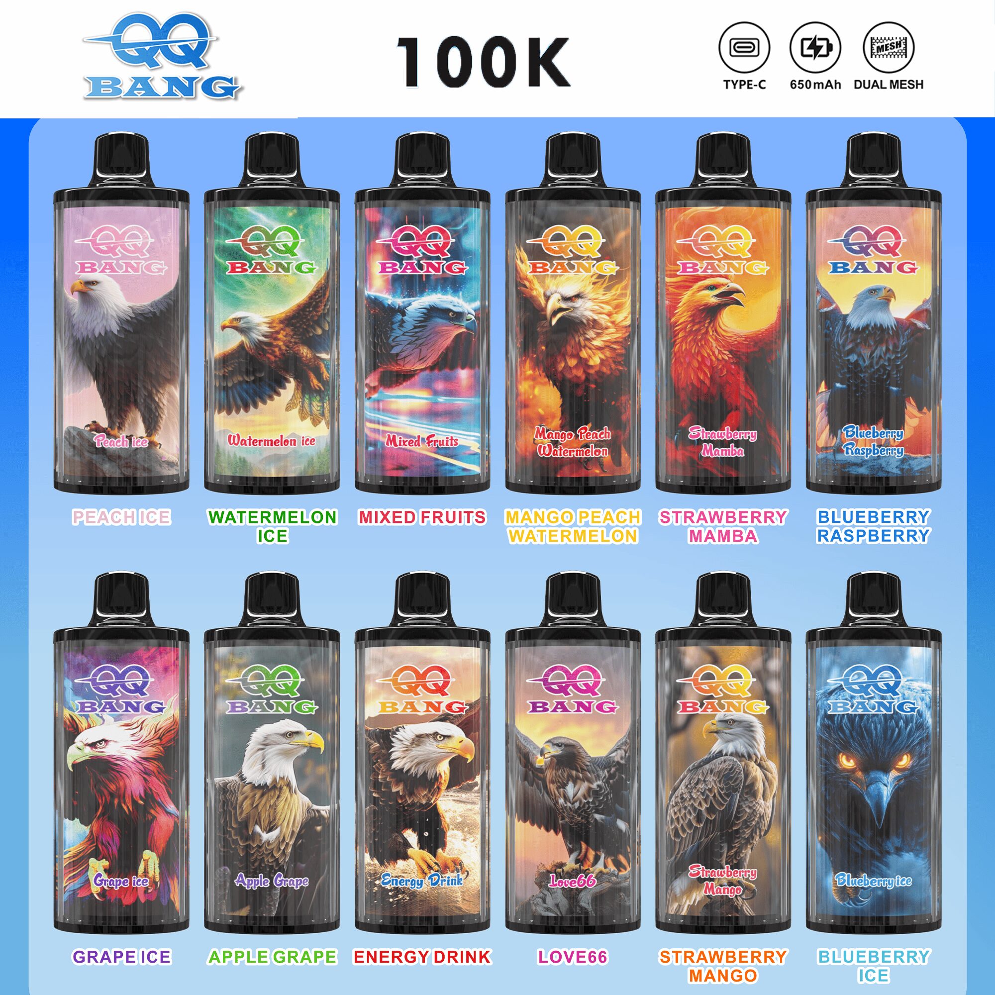 elf bar vape uk HorizonTech 100K Puff Disposable Vape - 40mL main image 1